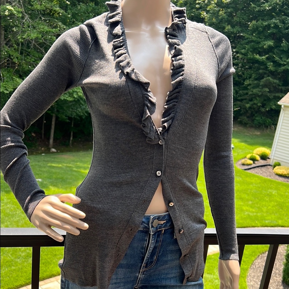Banana Republic light weight stretch Charcoal Knit Sweater SZ XS